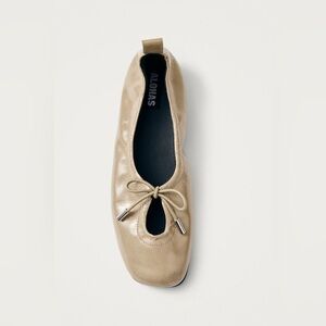ROSALIND BEIGE PATENT LEATHER BALLET FLATS